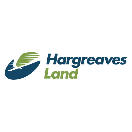 Logo of Hargreaves Land featuring a stylized blue bird graphic and the company name in blue and green text.