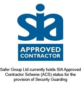 Logo of SIA (Security Industry Authority) with the text "Approved Contractor" below it, indicating certification in the security industry.