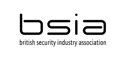 Logo of the British Security Industry Association (BSIA), featuring stylized black letters "bsia" with the full name below.